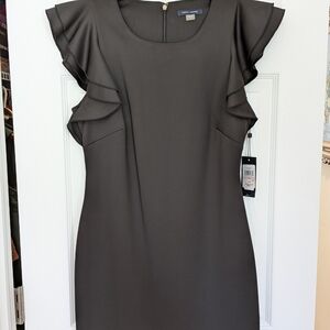 Elegant Black Ruffle Sleeve Dress